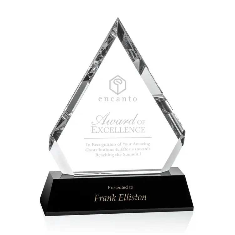Inessa Optical Crystal Award on Angled Black Base #3