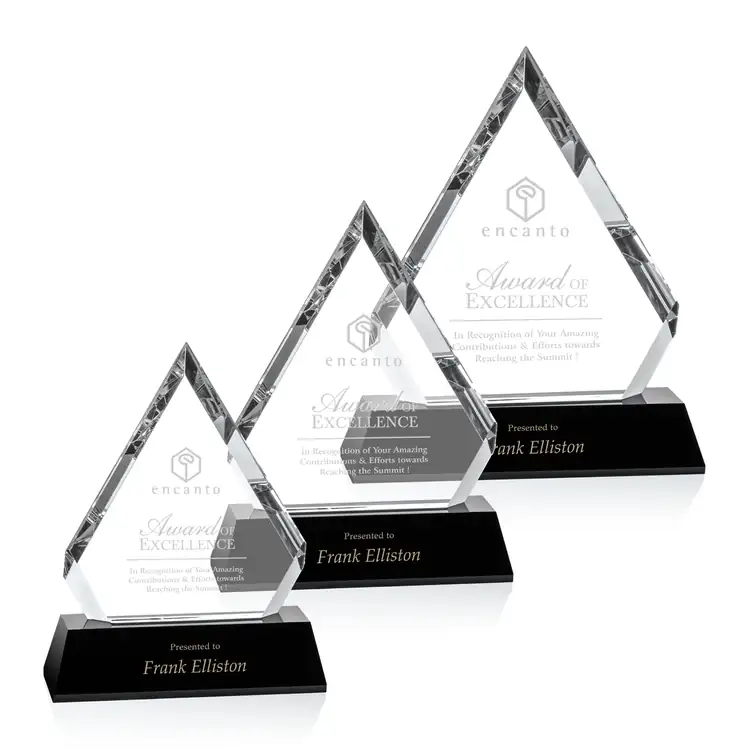Inessa Optical Crystal Award on Angled Black Base