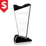 Trophée Inverness en cristal optique noir et transparent