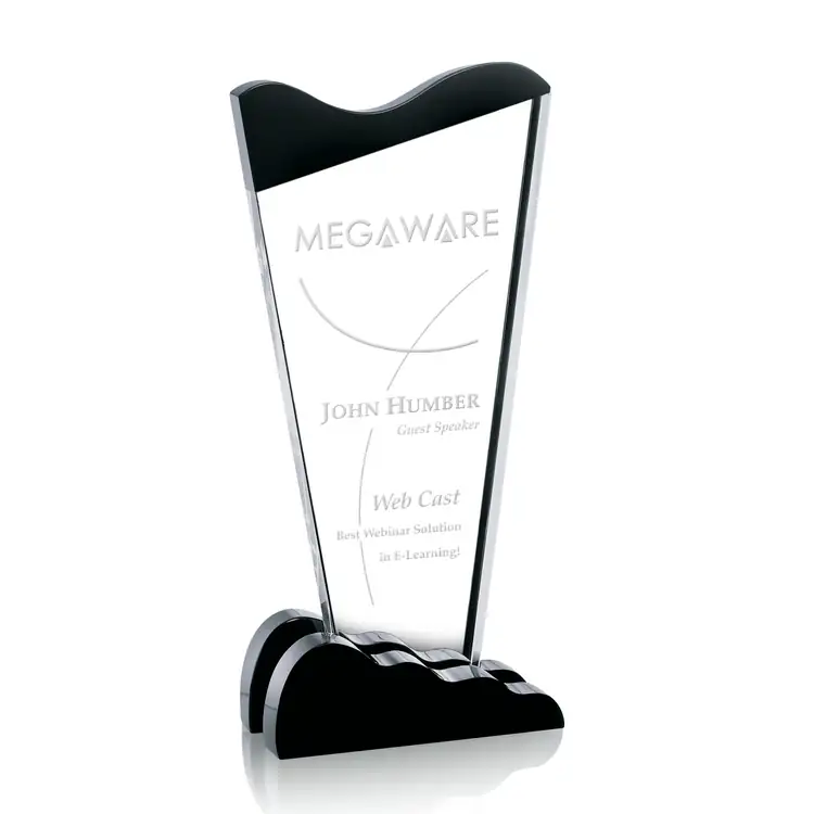 Inverness Black and Clear Optical Crystal Award
