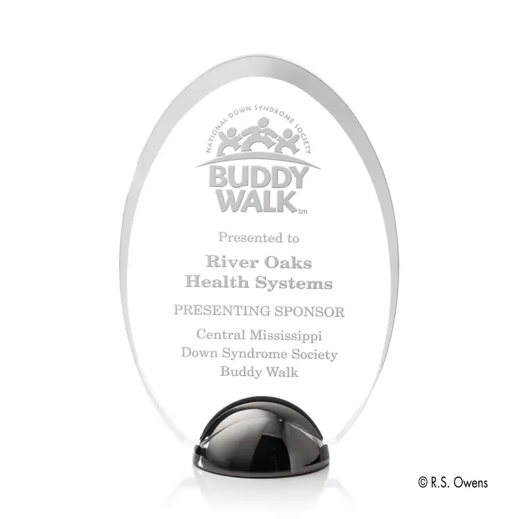 R.S. Owens Janus Hemisphere Acrylic Award - Laser Engraved #2