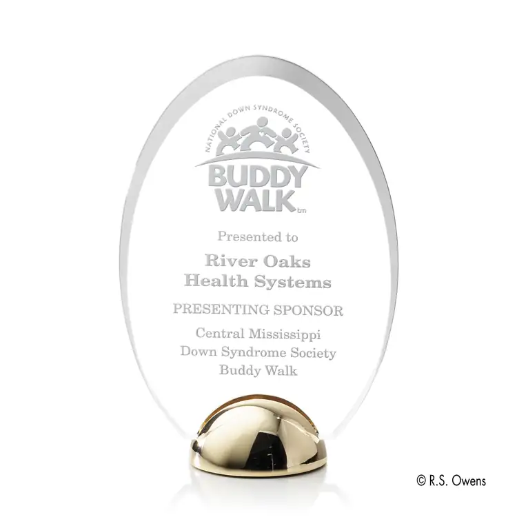 R.S. Owens Janus Hemisphere Acrylic Award - Laser Engraved #3