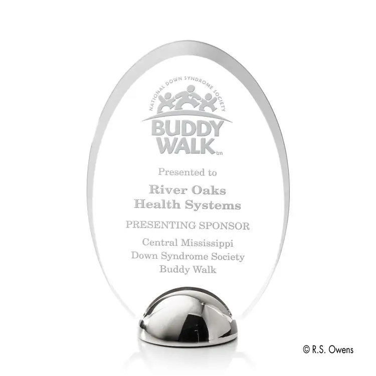 R.S. Owens Janus Hemisphere Acrylic Award - Laser Engraved #4