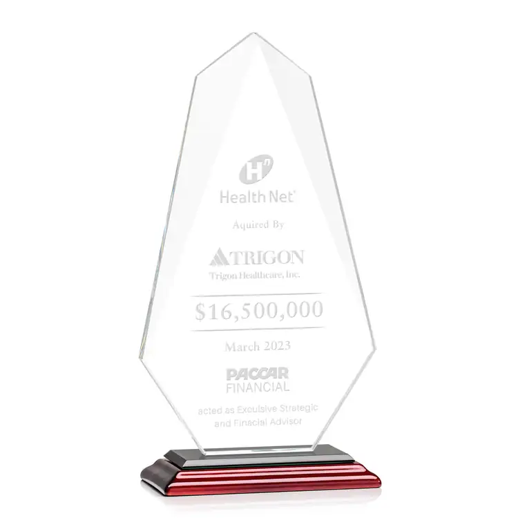 Jemma Starfire Crystal Award on Rosewood Finish Base - Deep Etch #2