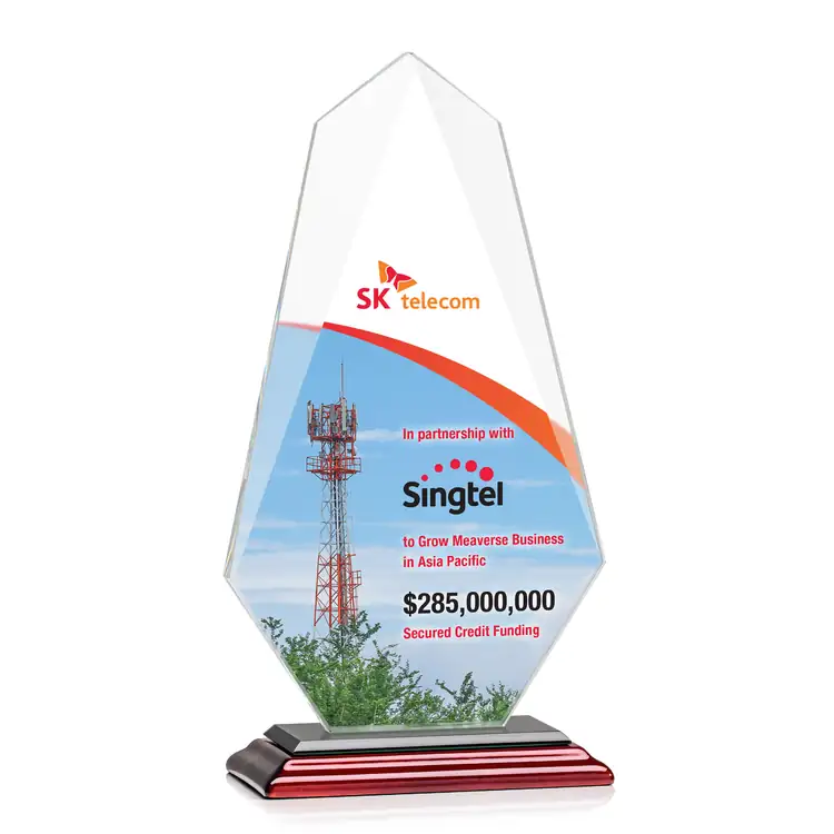 Jemma Starfire Crystal Award on Rosewood Finish Base - Multicolor #2
