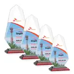 Trophée Jemma en cristal Starfire sur socle fini bois de rose - Multicolore
