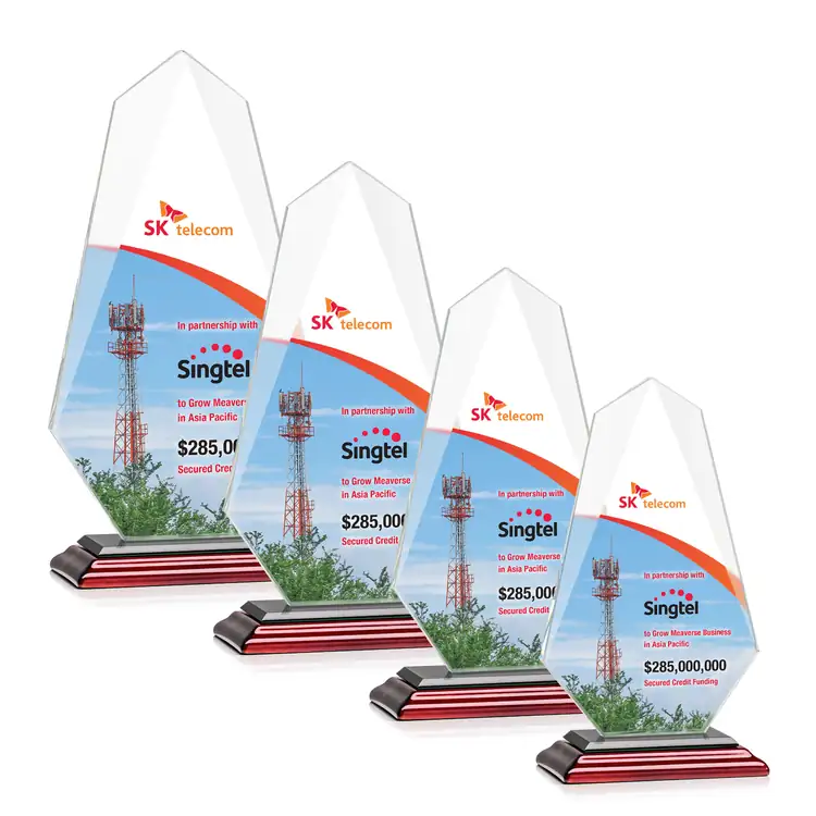 Jemma Starfire Crystal Award on Rosewood Finish Base - Multicolor