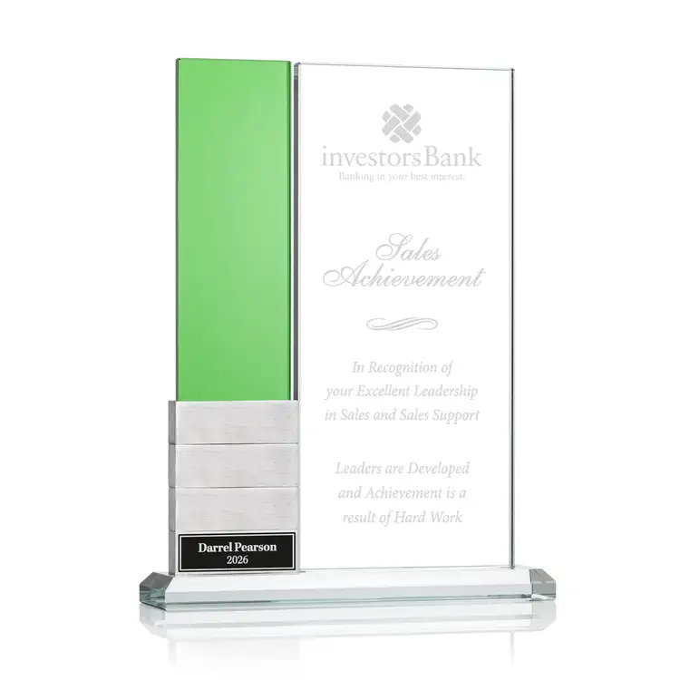 Trophée Jovita à blocs ajoutables en aluminium et cristal Starfire - Gravure #2