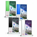Trophée Jovita à blocs ajoutables en aluminium et cristal Starfire - Multicolore