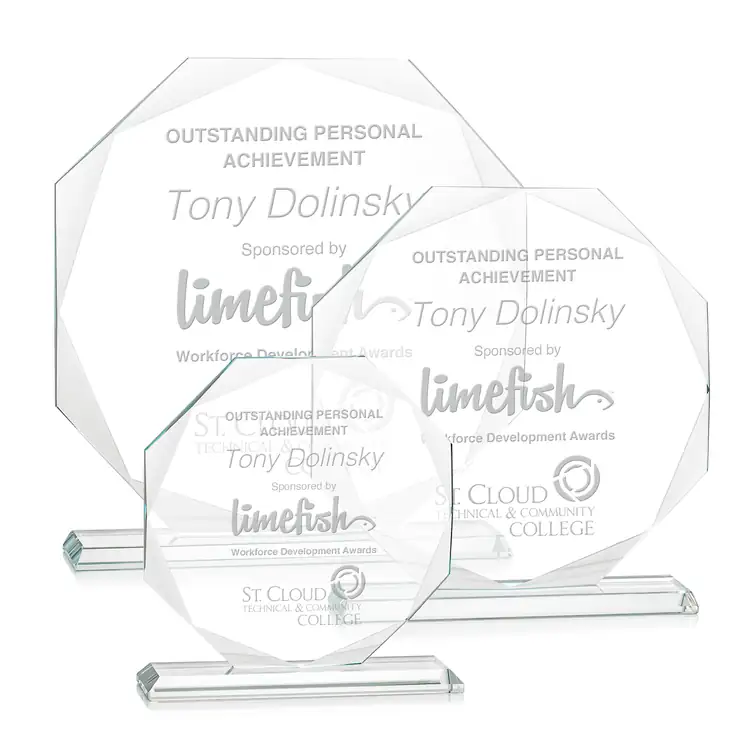 Kane Starfire Crystal Award - Deep Etch