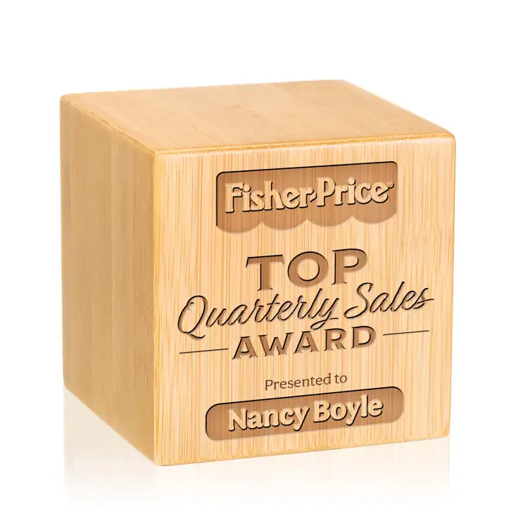 Kenilworth Bamboo Award - Cube - Laser Engraving #2