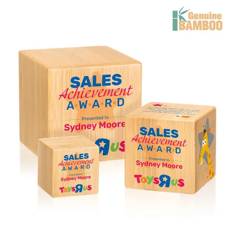 Trophée Kenilworth en bambou - Cube - Multicolore