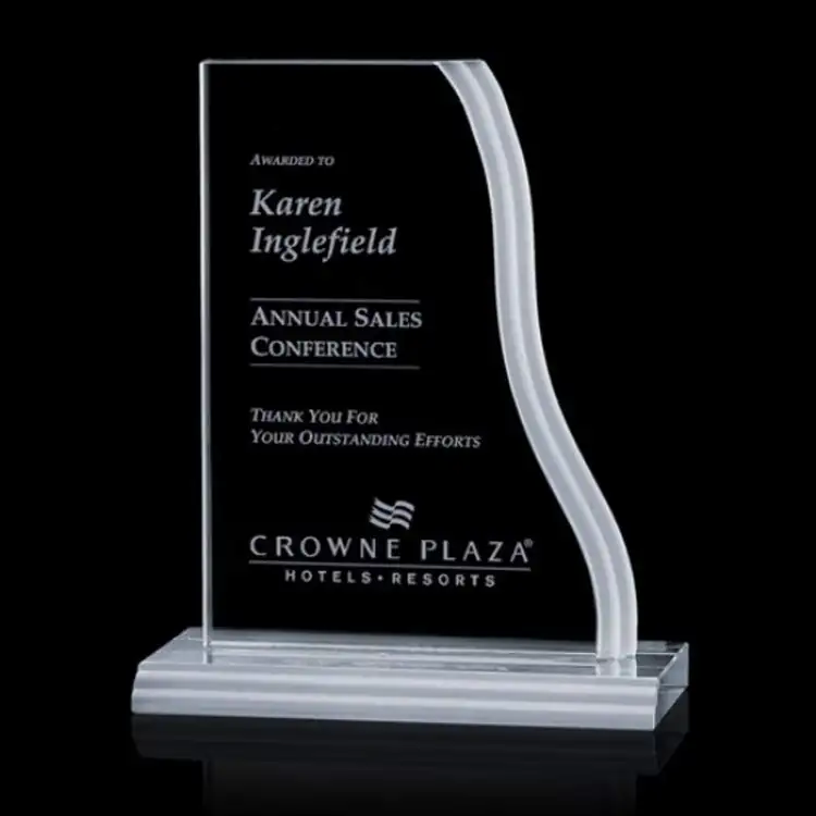 Labrador Jade Glass Award - Deep Etch