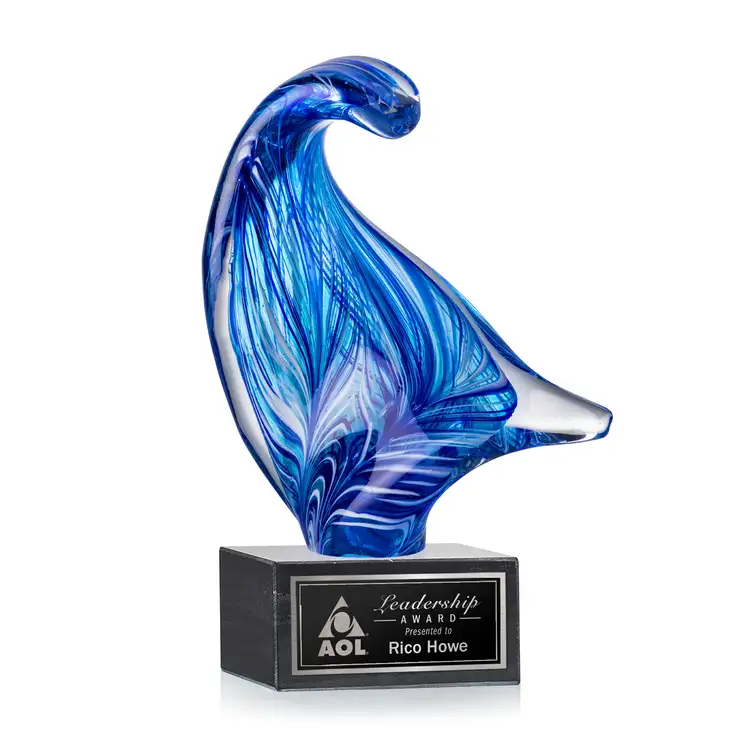 Trophée Laguna sur socle carré en marbre - Gravure au laser #4