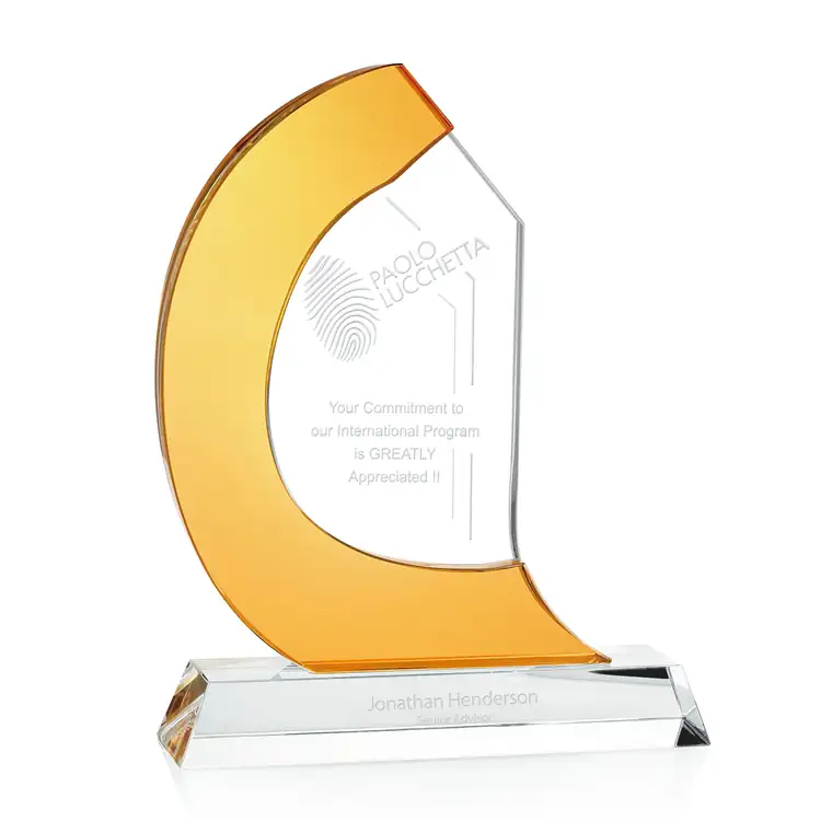 Landau Yellow and Clear Optical Crystal Award