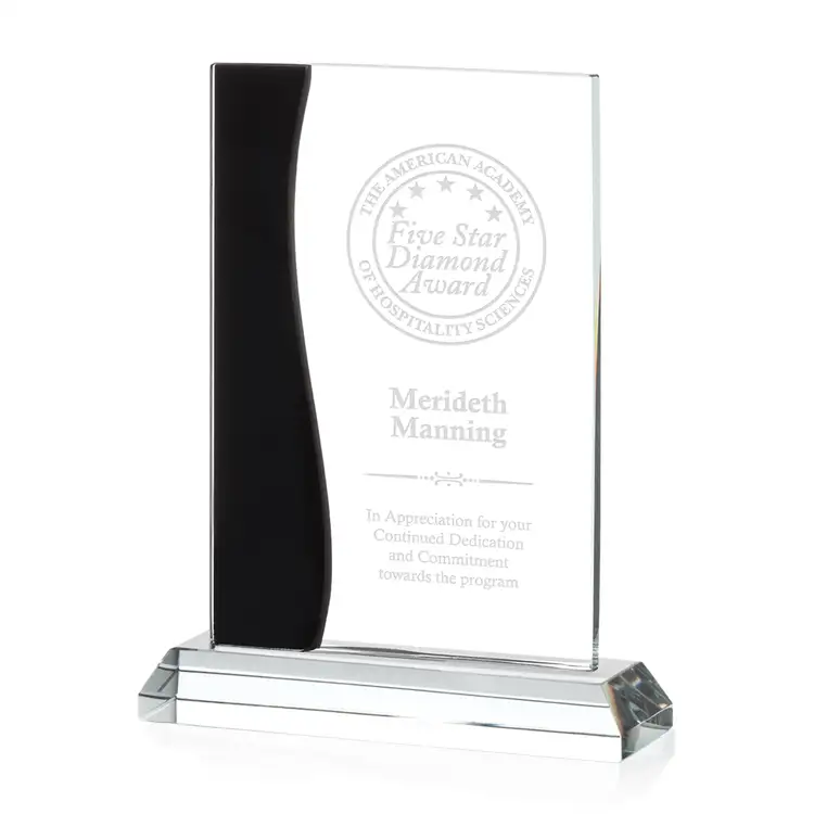 Trophée Landfield en cristal Starfire - Gravure #2