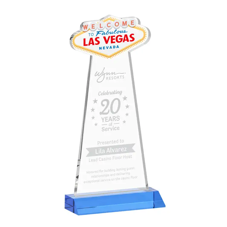 Las Vegas Starfire Crystal Award - Deep Etch #10