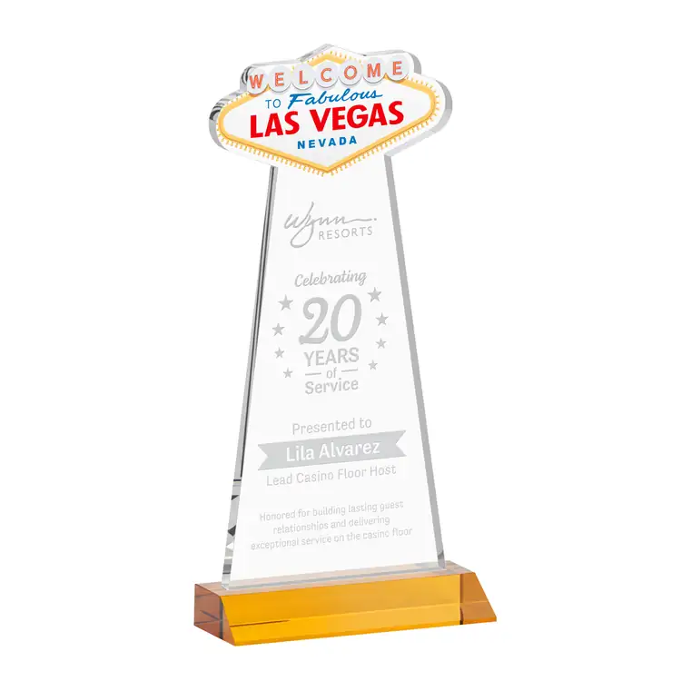 Las Vegas Starfire Crystal Award - Deep Etch #3