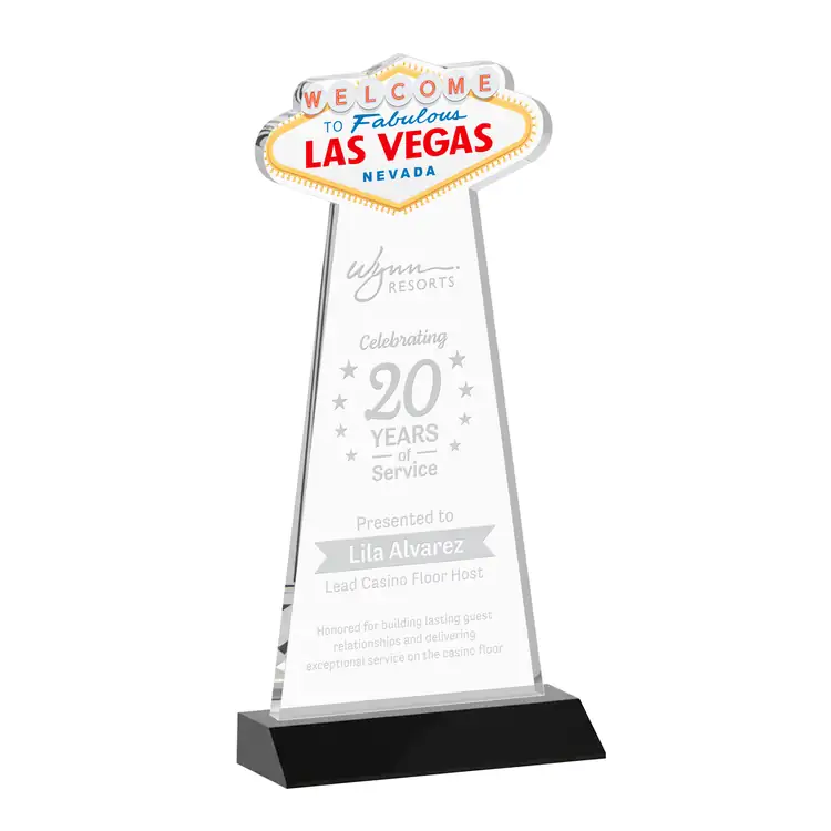 Las Vegas Starfire Crystal Award - Deep Etch #5