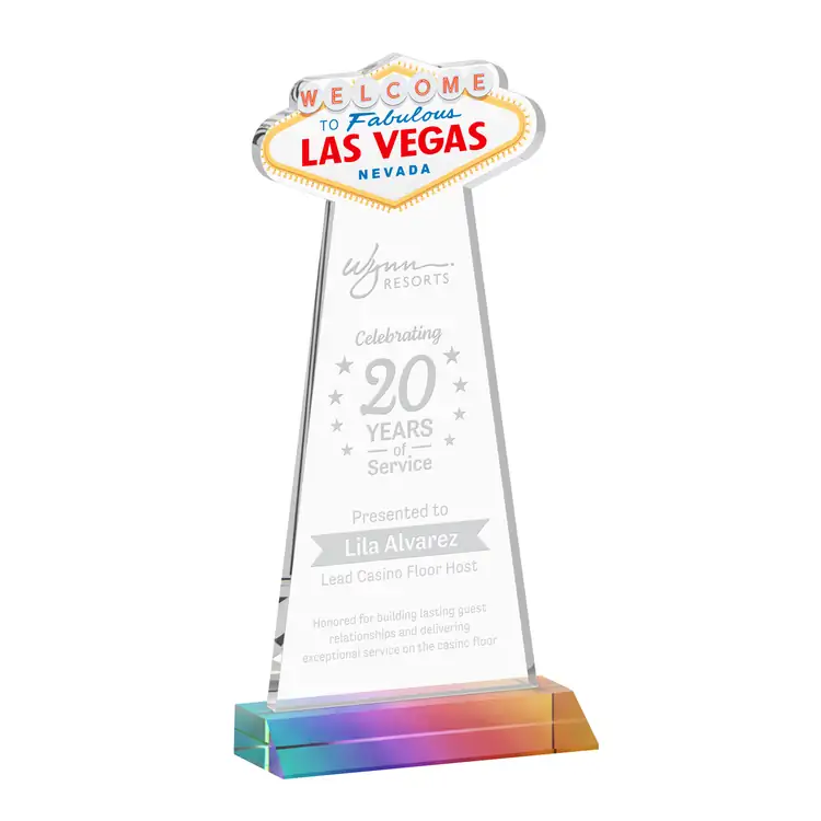 Las Vegas Starfire Crystal Award - Deep Etch #7