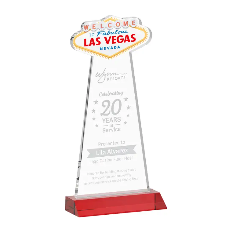 Las Vegas Starfire Crystal Award - Deep Etch #8