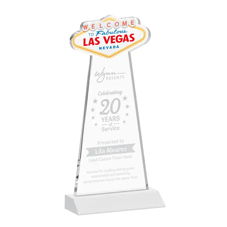 Las Vegas Starfire Crystal Award - Deep Etch #9