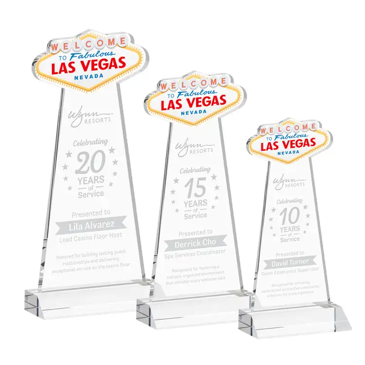 Las Vegas Starfire Crystal Award - Deep Etch