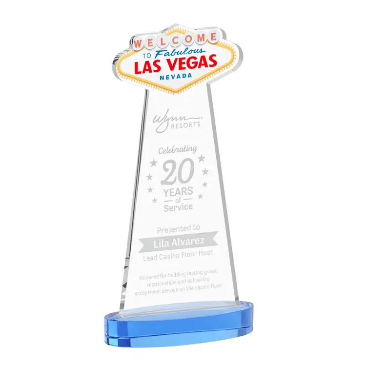 Las Vegas Starfire Crystal Award on Alberton Base - Deep Etch #10