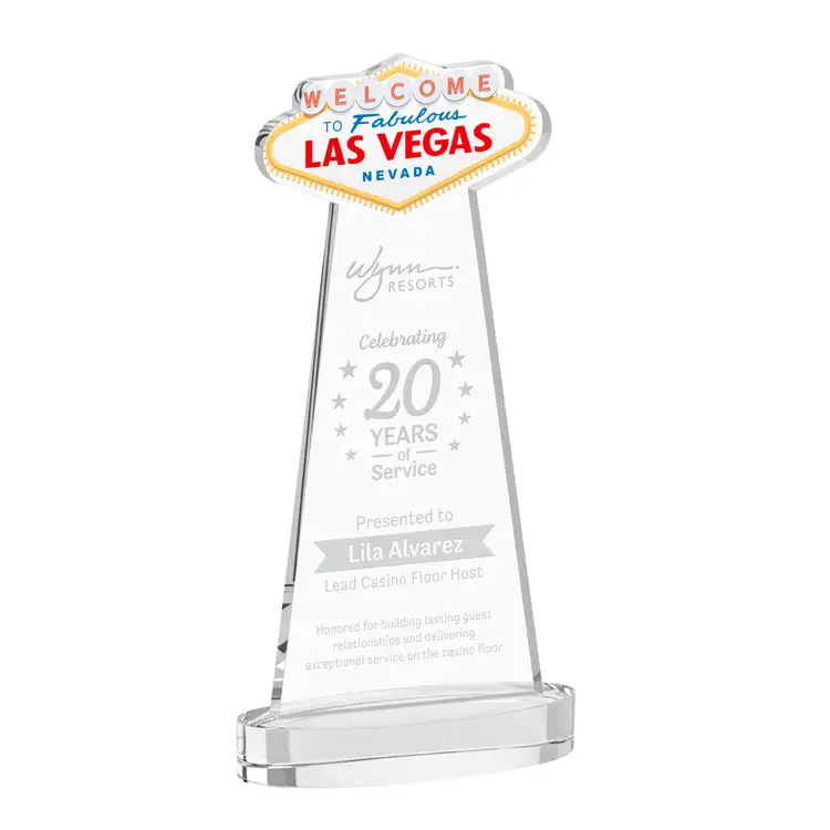 Las Vegas Starfire Crystal Award on Alberton Base - Deep Etch #2