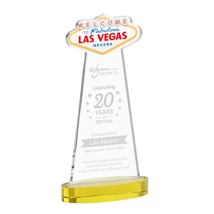 Las Vegas Starfire Crystal Award on Alberton Base - Deep Etch #4