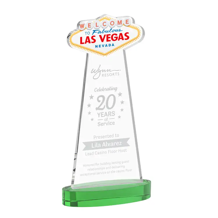 Las Vegas Starfire Crystal Award on Alberton Base - Deep Etch #5