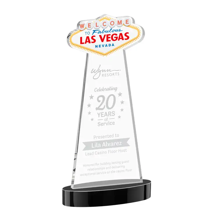 Las Vegas Starfire Crystal Award on Alberton Base - Deep Etch #6