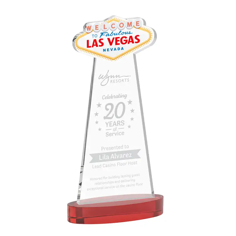 Las Vegas Starfire Crystal Award on Alberton Base - Deep Etch #8