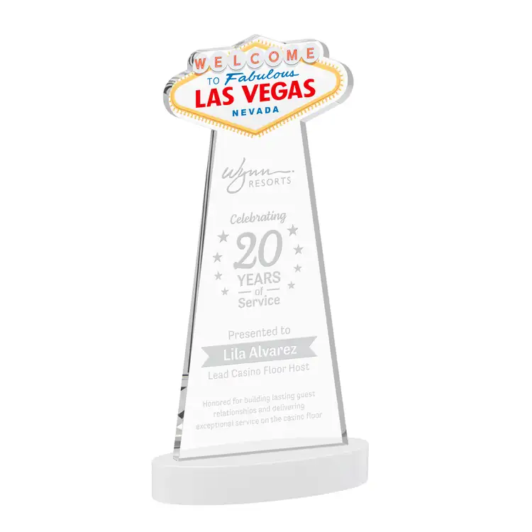 Las Vegas Starfire Crystal Award on Alberton Base - Deep Etch #9