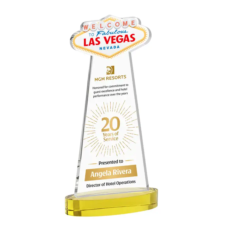 Las Vegas Starfire Crystal Award on Alberton Base - Multicolor #4