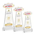Trophée Las Vegas en cristal Starfire sur socle Alberton - Multicolore