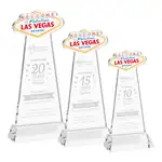 Trophée Las Vegas en cristal Starfire sur socle Hartford - Gravure