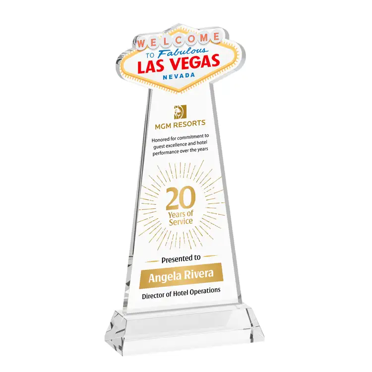 Trophée Las Vegas en cristal Starfire sur socle Hartford - Multicolore #2