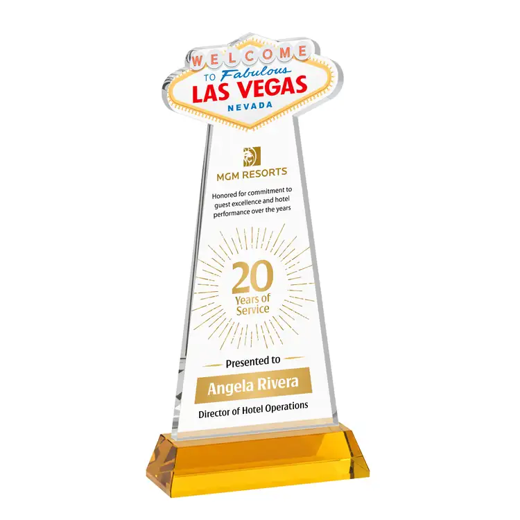 Trophée Las Vegas en cristal Starfire sur socle Hartford - Multicolore #3