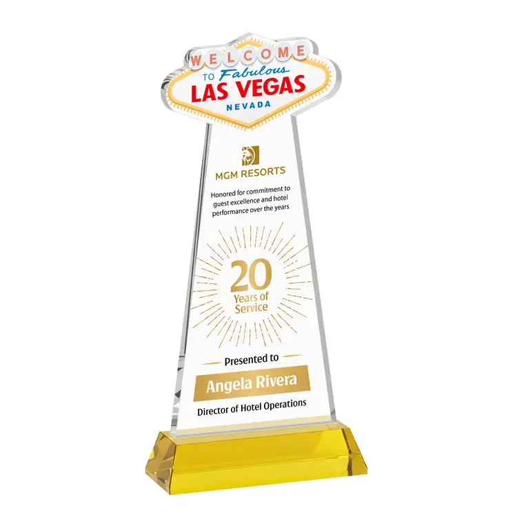Trophée Las Vegas en cristal Starfire sur socle Hartford - Multicolore #4