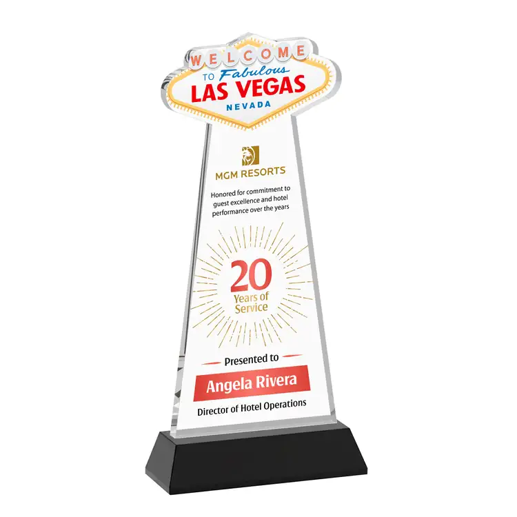 Trophée Las Vegas en cristal Starfire sur socle Hartford - Multicolore #6