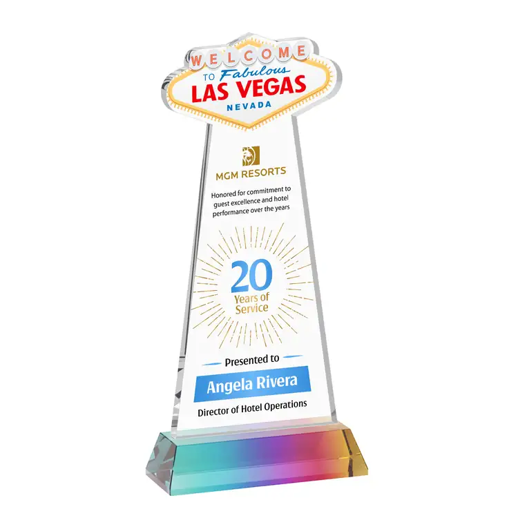 Trophée Las Vegas en cristal Starfire sur socle Hartford - Multicolore #8