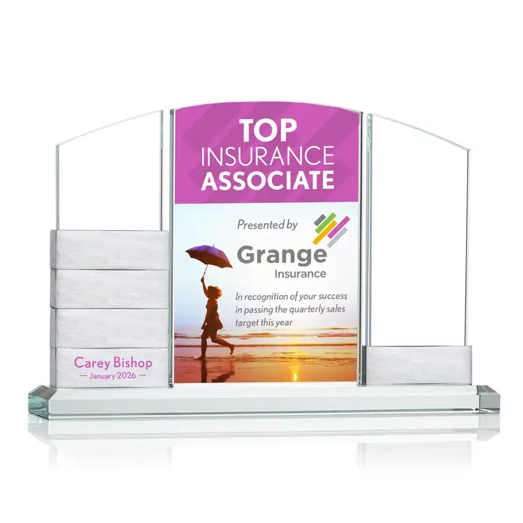 Trophée Lavery à blocs ajoutables en aluminium et cristal Starfire - Multicolore #5