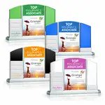 Trophée Lavery à blocs ajoutables en aluminium et cristal Starfire - Multicolore