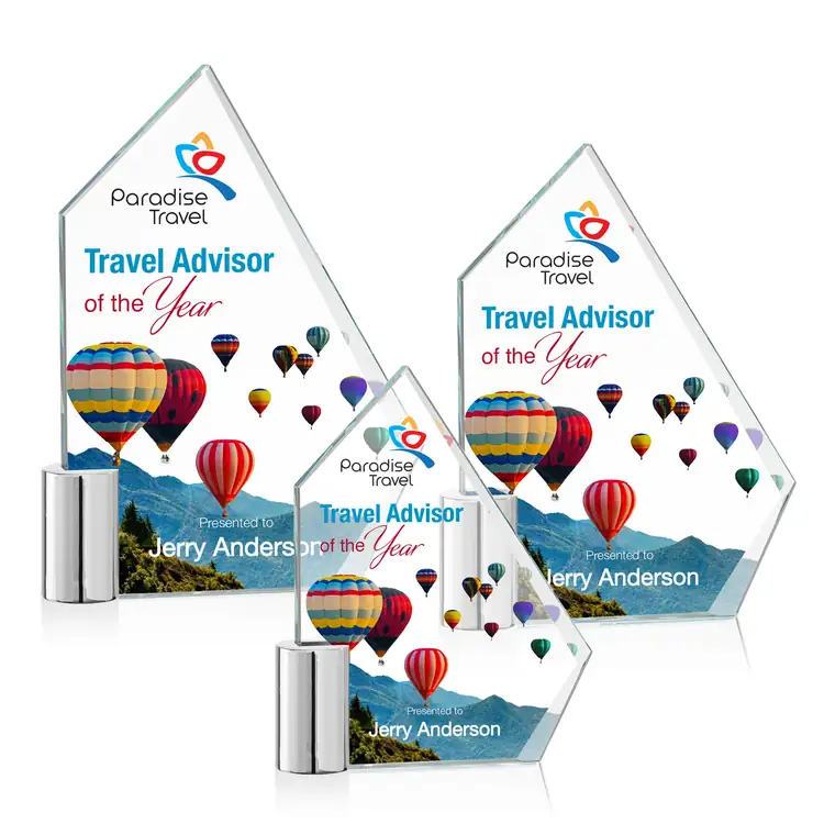 Lawton Starfire Crystal Award - Multicolor