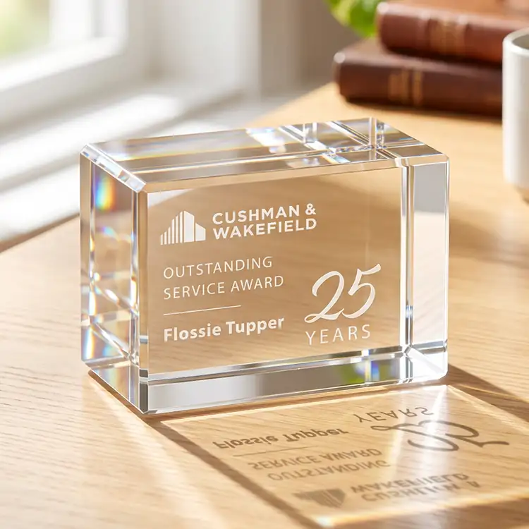 Lexington Optical Crystal Award - Deep Etch #3