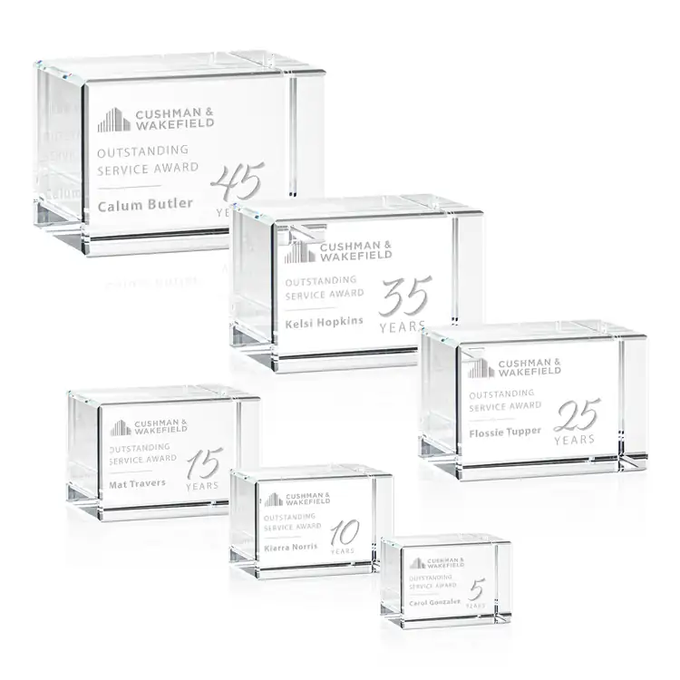 Lexington Optical Crystal Award - Deep Etch