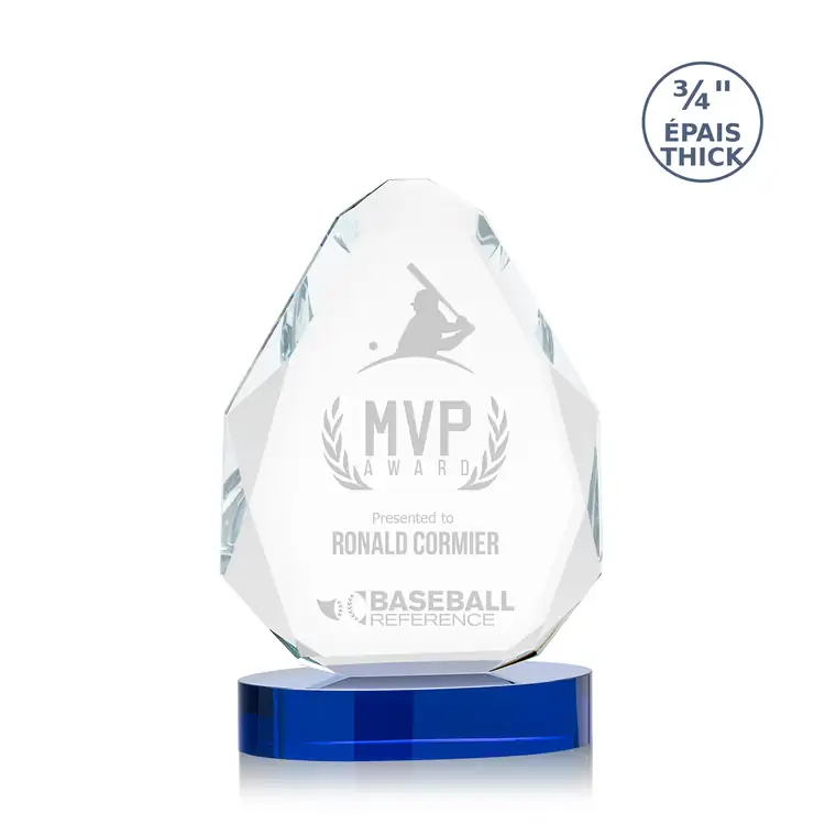 Lexis Optical Crystal Award on Blue Base #2