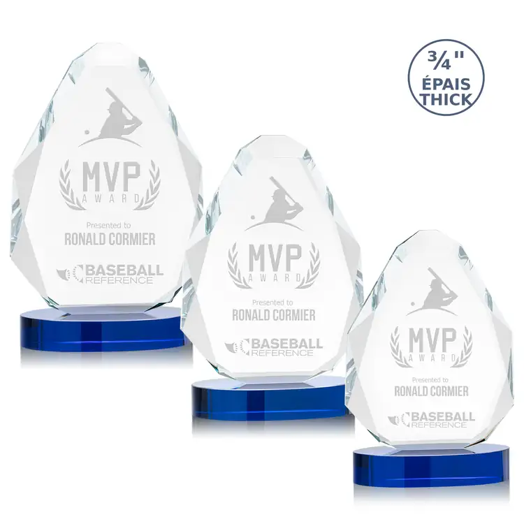 Lexis Optical Crystal Award on Blue Base