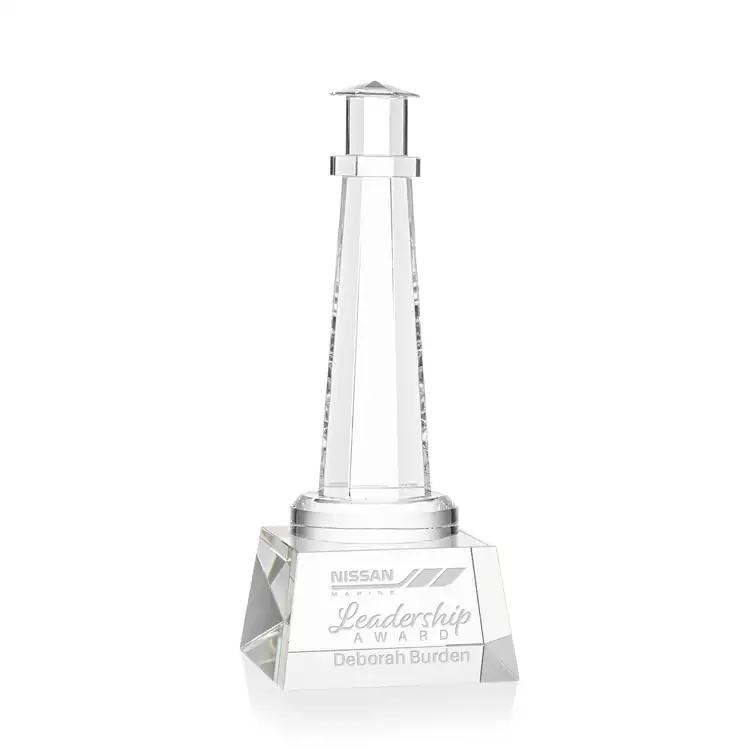Trophée Lighthouse en cristal optique sur socle Robson transparent #2